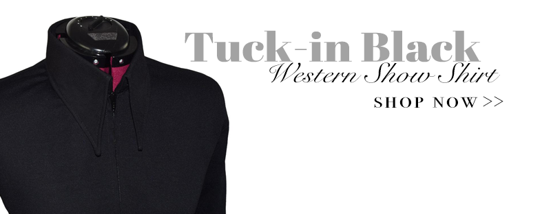 Tuck-in Black Western Show Shirt (XXS - 4X)
